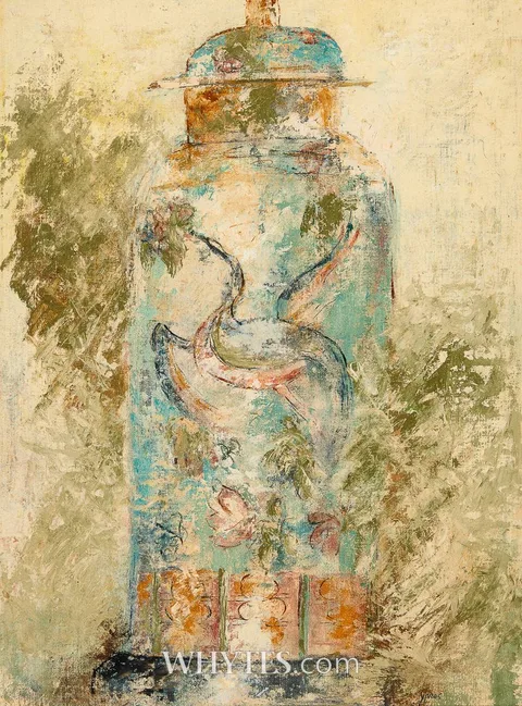 STILL LIFE WITH JUG by 20th Century Continental School, oil on canvas, sold Dec 2024