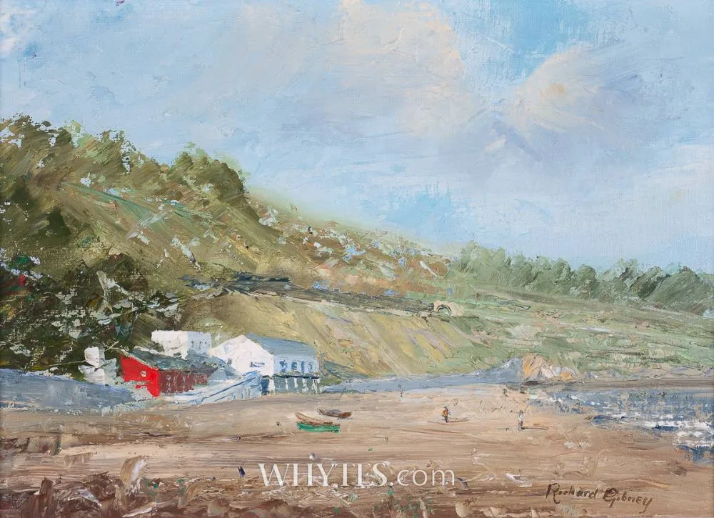 Richard Gibney, KILLINEY BEACH, COUNTY DUBLIN, oil on board