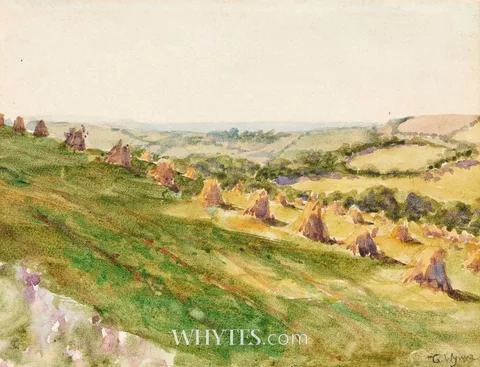 Gladys Wynne, HAYSTACKS, watercolour