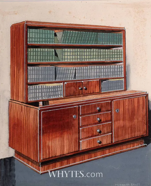 Michael Scott, STUDY OF A BOOK CABINET, mixed media