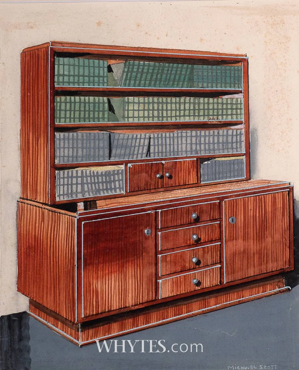 Michael Scott, STUDY OF A BOOK CABINET, mixed media