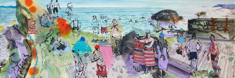 John Short, FORTY-FOOT SCENE, SANDYCOVE, COUNTY DUBLIN, 2010, watercolour