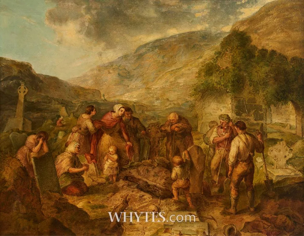 John Joseph Tracey, THE IRISH PEASANT'S GRAVE, 1843, oil on canvas
