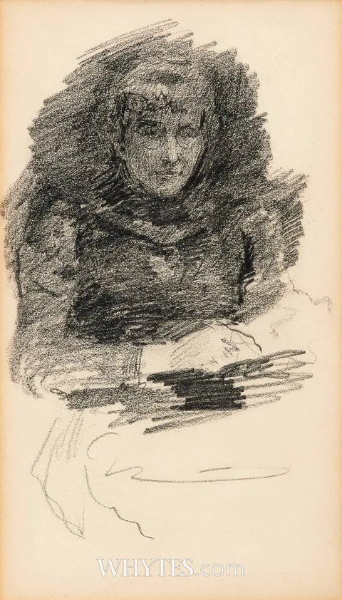 Sarah Purser, SELF PORTRAIT, c.1891, pencil