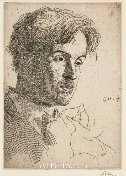 Augustus John, WILLIAM BUTLER YEATS (FIRST PLATE), 1907, etching; (from an edition of 50)
