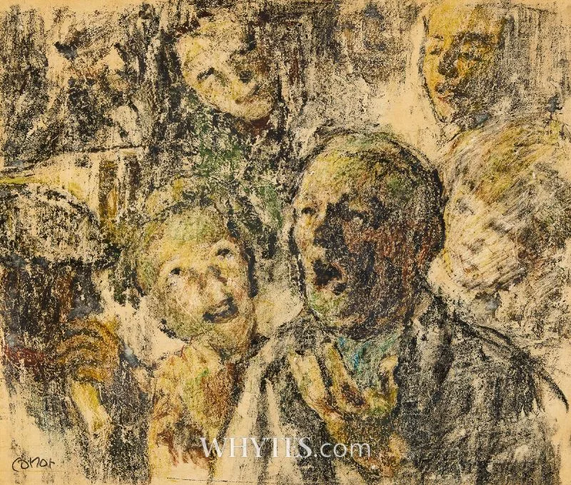 SINGERS by William Conor, crayon, offered Dec 2024