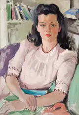 Frances J. Kelly, MODEL WITH FLOWERS