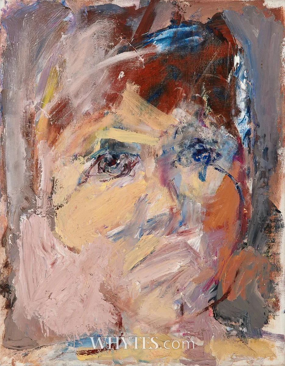THREE HEADS (II) by Basil Blackshaw, 1985, oil on canvas, sold Dec 2024