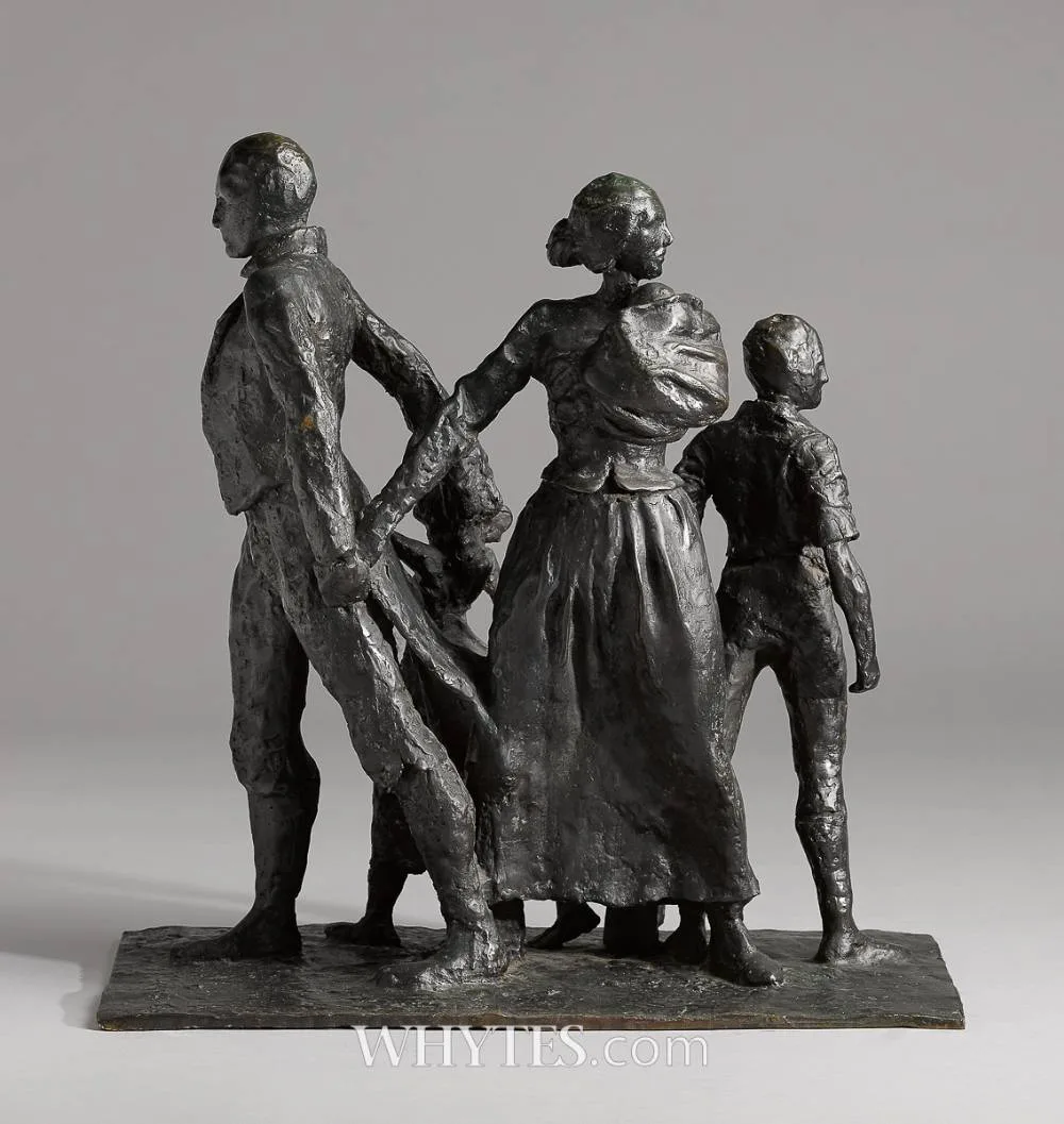 EMIGRANTS by Éamonn O'Doherty, 1999, bronze, sold Dec 2024