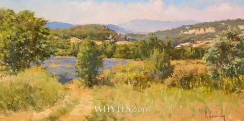 Peter Curling, THE LUBERON VALLEY FROM LA FERRIERE, oil on panel