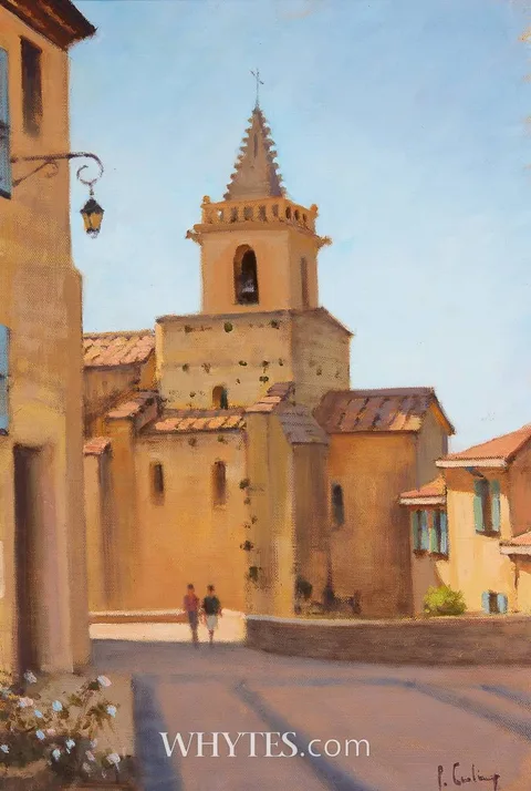 Peter Curling, THE CHURCH OF NOTRE DAME, VENASQUE, PROVENCE, 2016, oil on canvas