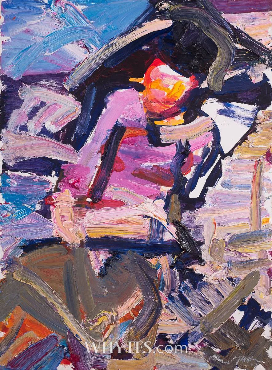 SEATED FIGURE by Brian MacMahon, oil on canvas, sold Oct 2024