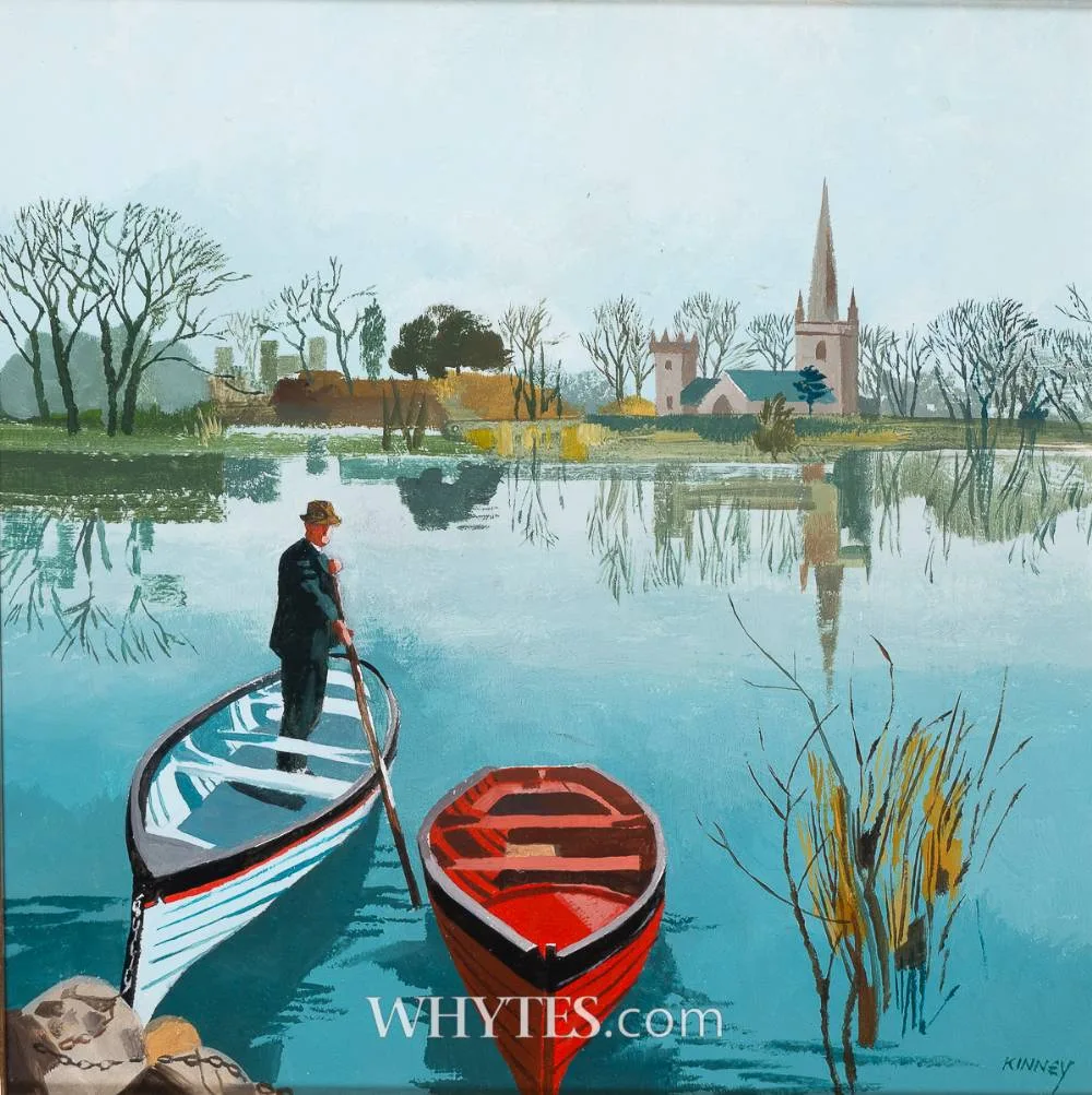 REFLECTIONS by Desmond Kinney, oil on board, sold Oct 2024