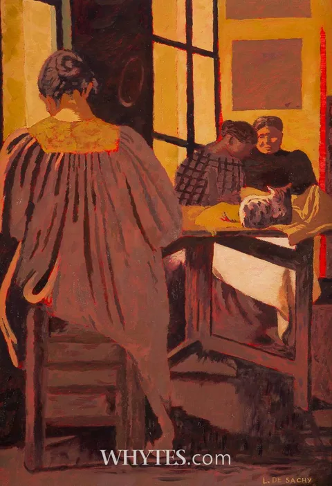 Leon de Sachy, DRESSMAKERS, oil on board