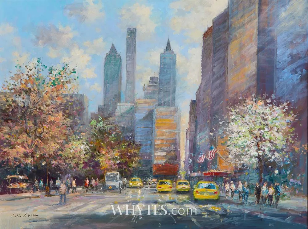 Colin Gibson, SPRING, CENTRAL PARK, NEW YORK, 2023, acrylic on canvas