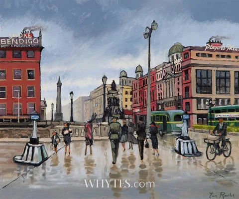Tom Roche, O'CONNELL STREET, DUBLIN, oil on canvas