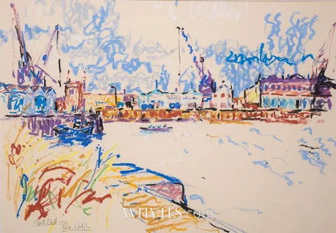 Owen Walsh, NORTH WALL, DUBLIN, 1971, pastel
