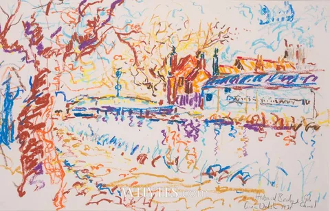 Owen Walsh, HUBAND BRIDGE, GRAND CANAL, DUBLIN, 1971, pastel