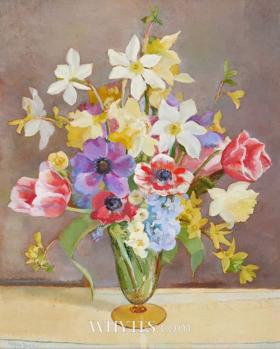 SPRING FLOWERS by Moyra Barry, oil on canvas, offered Oct 2024