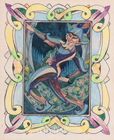 Harry Kernoff, LEPRECHAUN, c.1933, mixed media