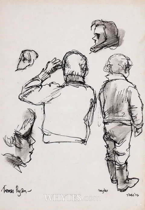 Thomas Ryan, MYLES, 1974, ink and wash