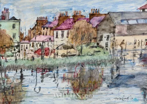 REFLECTIONS by Maurice MacGonigal, 1928, watercolour, sold Oct 2024