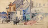 Maurice MacGonigal, VILLAGE STREET WITH CATTLE