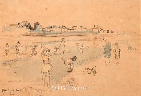 Tom Carr, BEACH AT NEWCASTLE, COUNTY DOWN, 1940s, watercolour