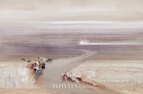 MALAHIDE STRAND, COUNTY DUBLIN by Richard Kingston, 1976, oil on board, sold Oct 2024