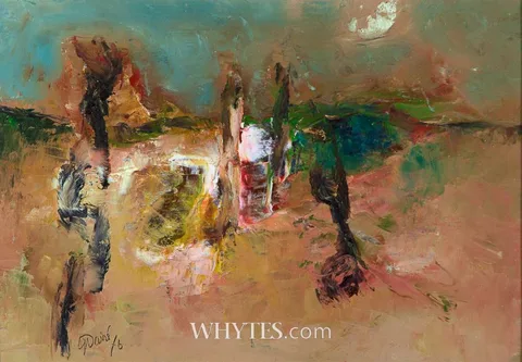 IN THE EVENING by Gerald Davis, 1976, oil on board, sold Oct 2024