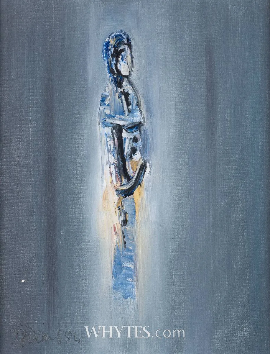 STANDING FORM by Gerald Davis, 1984, oil on board, sold Oct 2024