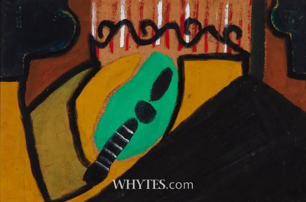 UNTITLED ABSTRACT by Michael Mulcahy, oil on board, sold Oct 2024