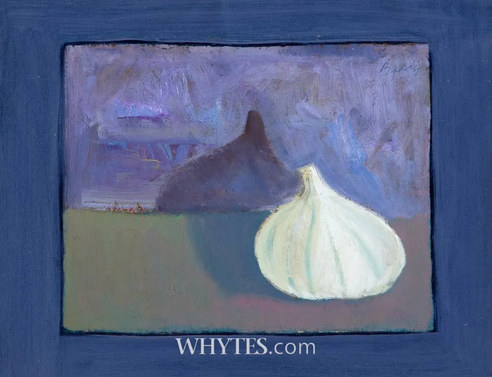 AN ONION by Charles Brady, oil on paper, sold Oct 2024