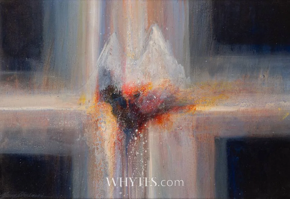 UNTITLED ABSTRACT by Henry Blackmore, oil on board, sold Oct 2024