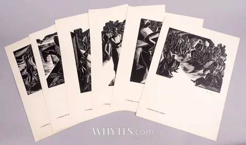 Elizabeth Rivers, IRELAND, THE ARAN ISLANDS, reproductions from wood engravings; (6)