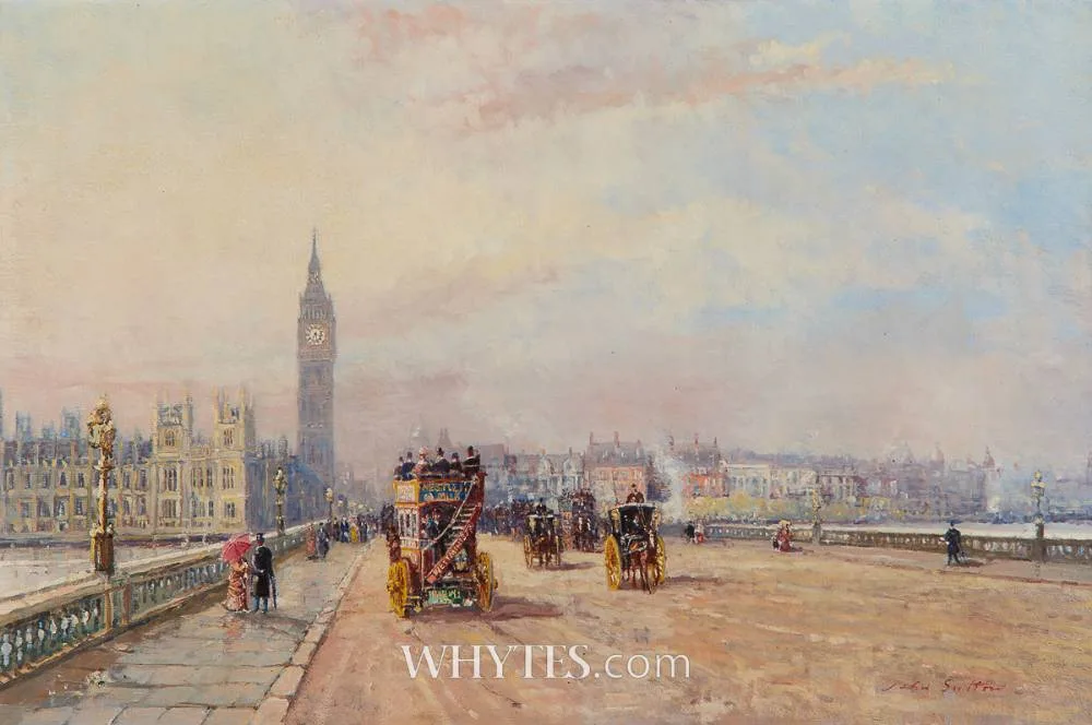 WESTMINSTER BRIDGE CIRCA 1886 by John Sutton, oil on canvas, offered Oct 2024