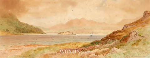 KYLES OF BUTE, FROM BUTE by Joseph William Carey, 1920, watercolour, offered Oct 2024