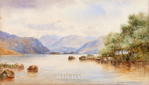 LAKE CARAGH, KERRY by Alexander Williams, watercolour, sold Oct 2024