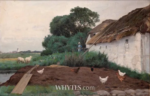 THE FARMHOUSE by Axel Birkhammer, 1923, oil on canvas, sold Oct 2024