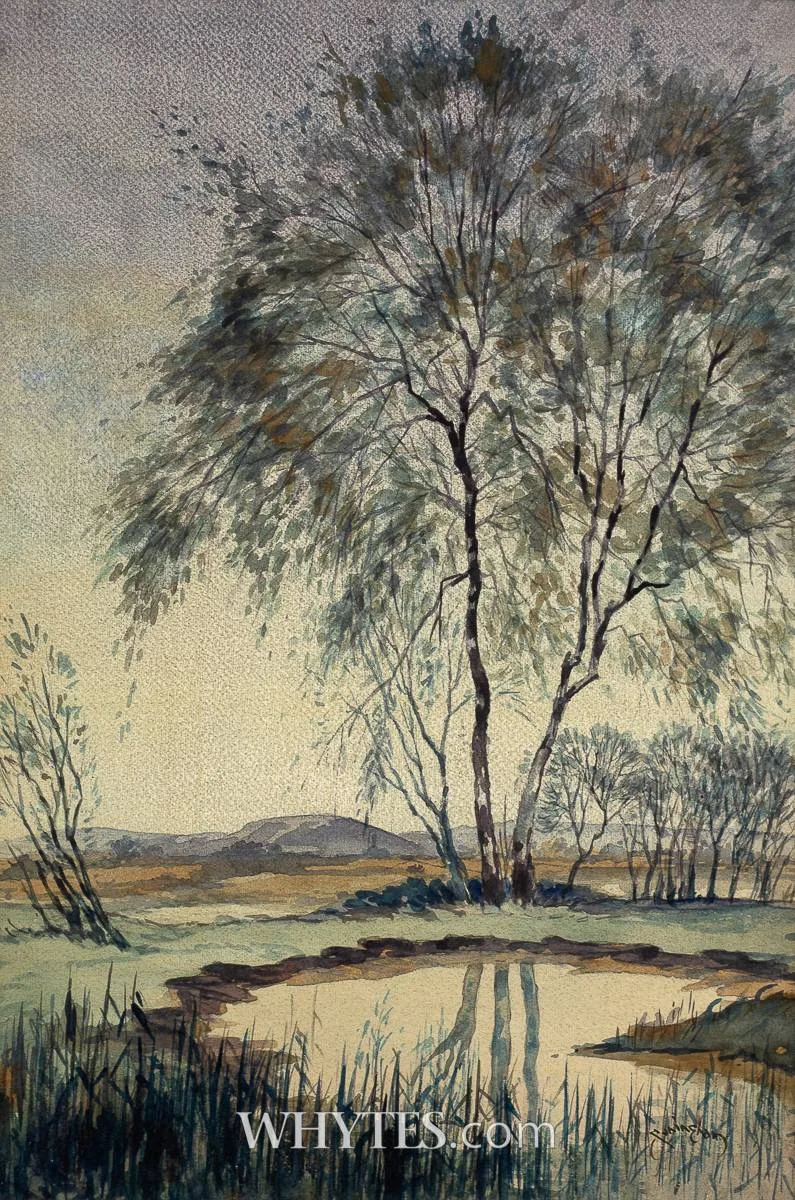 LAKE SCENE by Vera Cuningham, watercolour, sold Oct 2024