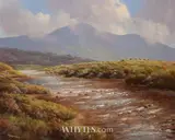 Gerry Marjoram, SHEEP BY A RIVER