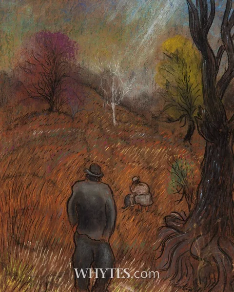 George Colin, AFTERNOON WALK, pastel
