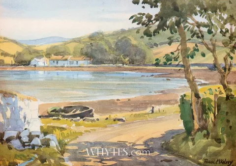 COASTAL SCENE WITH COTTAGES [REPRODUCTION] by Frank McKelvey, print, sold Oct 2024