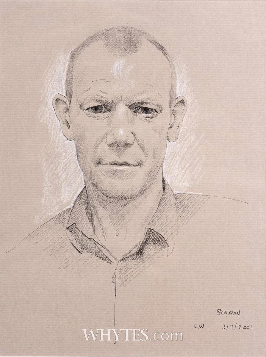 BRENDAN by Conor Walton, 2001, graphite and white chalk on Ingres paper, offered Oct 2024