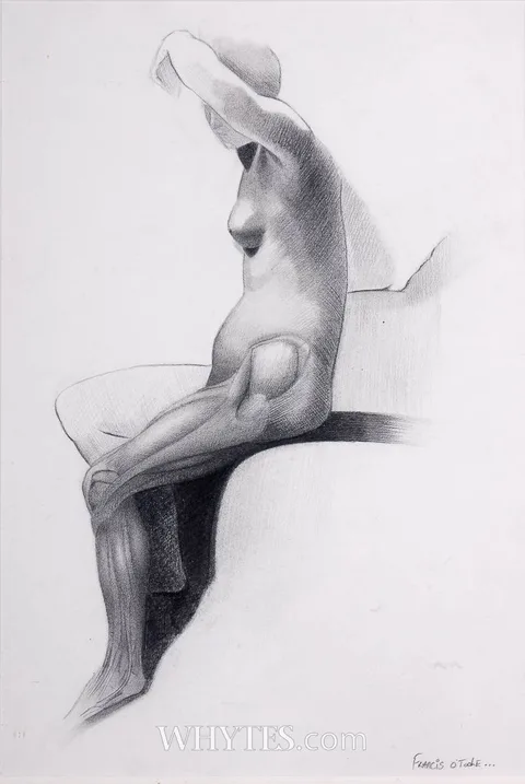 SEATED FEMALE by Francis O'Toole, pencil, offered Oct 2024