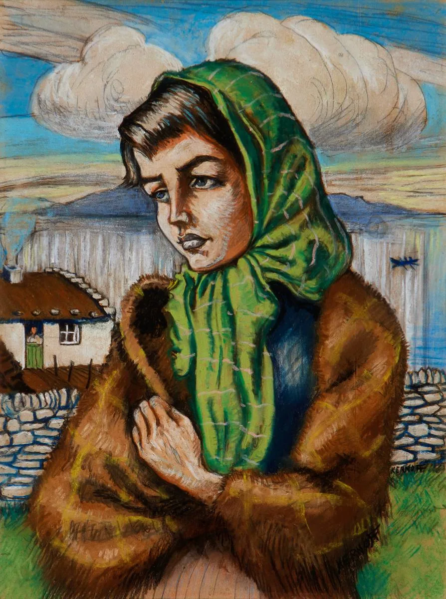 CONNEMARA CAILÍN by Harry Kernoff, pastel, sold Sep 2024