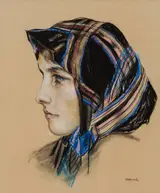 Seán Keating, WOMAN WITH HEADSCARF, c. late 1950s