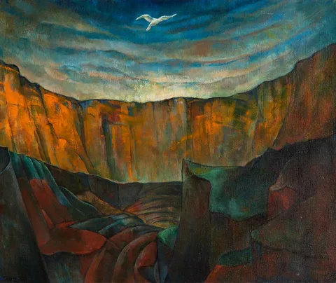 THE WHITE BIRD, 1941-2 by Mary Swanzy, oil on canvas, sold Sep 2024