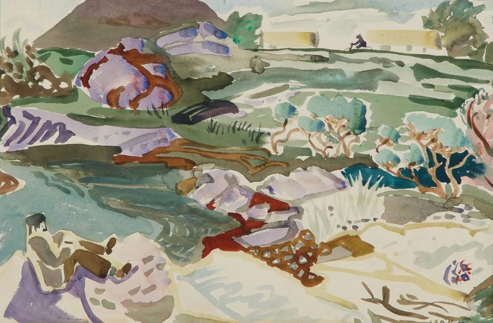 CONNEMARA by Gerard Dillon, watercolour, sold Sep 2024