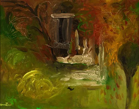 MEGALITHIC TOMB by Nano Reid, oil on canvas, sold Sep 2024
